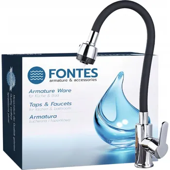 Vodovodní baterie Stojánková kuchyňská baterie FONTES FLEX, černá/stříbrná