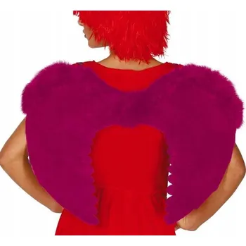 Karnevalový doplněk Růžová křídla z peří – Anděl, Ďáblice – Halloween