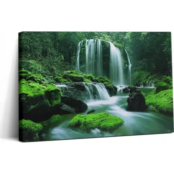 Obraz Fotoobraz na plátně Nápad na Dárek do pokoje Vodopád v mechu 30x20