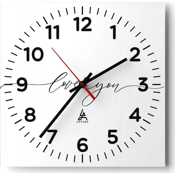 Hodiny Nástěnné hodiny do obýváku 40x40 Typografie Tiché Skleněné hodiny Bez hlučnosti