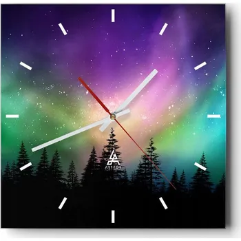 Hodiny Velké nástěnné hodiny 40x40 Krajina Skleněné hodiny Tiché