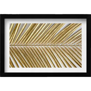 Obraz Obraz v černé rámu na zeď do obýváku List glamour 30x20 cm