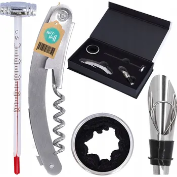 Otvírák Sada na víno otvírák vývrtka dávkovač zátka lahví s teploměrem