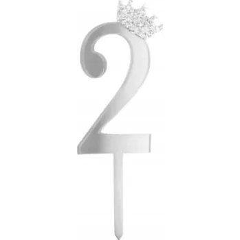 Dortová svíčka Id_5012_2s TOPPER ČÍSLICE 2 NAROZENINY DORT ČÍSLO NA DORT