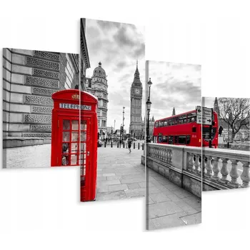 Obraz Obraz Čtyřdílný LONDÝN Big Ben Dekor 3D 80x50