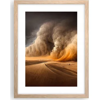 Obraz Obraz plakát v rámu světlý dub do obýváku 30x40 poušť plakáty na zeď