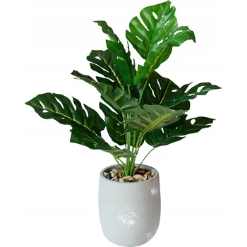 umělá květina UMĚLÁ Rostlina V KVĚTINÁČI REALISTICKÁ 33cm MONSTERA DELICIOSA Krásná