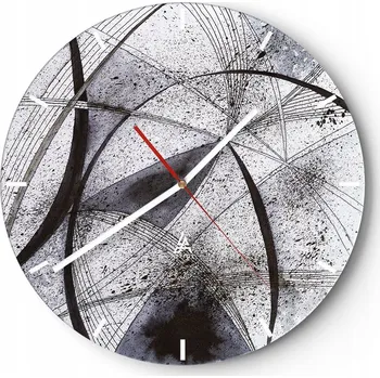 Hodiny Nástěnné hodiny do kuchyně 30x30 Abstrakce Skleněné hodiny do obýváku Tiché