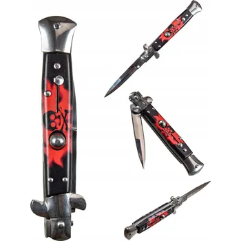 Kuchyňský nůž NŮŽ VYSTŘELOVACÍ KLASICKÝ KAPESNÍ NŮŽ ITALIA CLOWN KLAUN SICÍLIE MAFIE