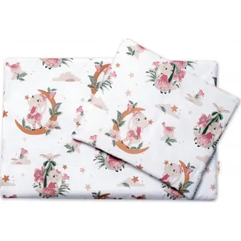 Příslušenství pro přepravu dětí Peřinky do kočárku bavlna slabší - BUNNY STAR na bílém - BabyNellys