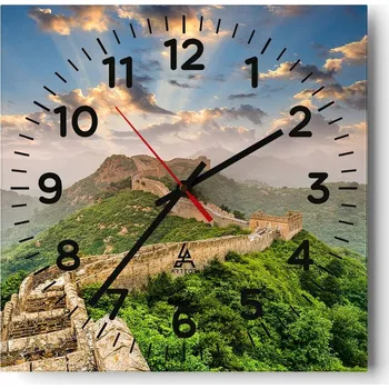 Hodiny Nástěnné hodiny do obýváku 40x40 Krajina Bezhluczne Skleněné hodiny Tiché