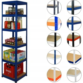 Dílenský regál Kovový skladový regál Wamar 213 x 45 x 45 cm, nosnost až 175 kg na polici