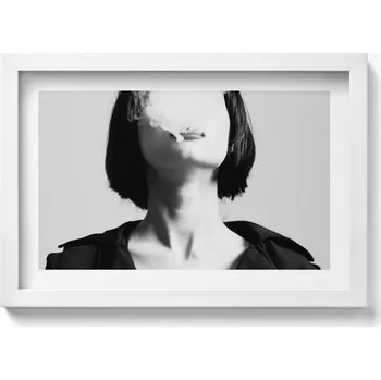 Obraz Ozdobný nástěnný obraz s grafikou Tajemný portrét kouřící ženy 30x20 cm