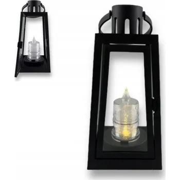 Svíčka Lampička Hřbitovní Svíčka s LED svíčkou Dekorace LAMPIČKA STATUETKA lampička na HROB velká Černá