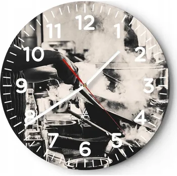 Hodiny Kuchyňské nástěnné hodiny 30x30 Moderní skleněné hodiny do obýváku Tiché