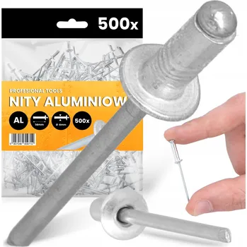 Nýt 500x TRHACÍ NÝTY 4x14 mm HLINÍKOVÉ Ocelové Pozinkované NEREZOVÉ Nýt