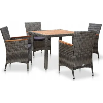Zahradní sestava Zahradní nábytek z umělého ratanu vidaXL, šedý, 5 dílů