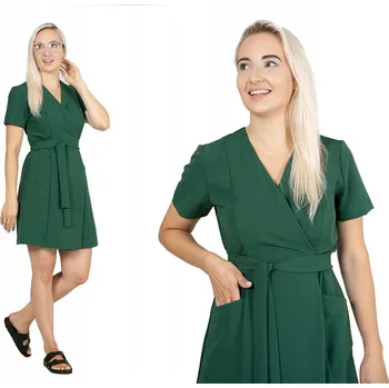 Dámské šaty Elastické zdravotní zavinovací šaty vázané viskózou ZOYA GREEN vel. 38
