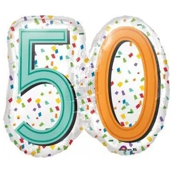 Balónek Fóliový balónek pastelový 50. narozeniny 63x58 cm