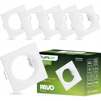 6x Halogenové svítidlo pod omítku Stropní Svítidlo Čtvercové Pevné Bílé GU10