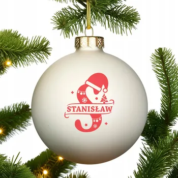 Vánoční dekorace VÁNOČNÍ KOULE SKLENĚNÁ na vánoční stromeček se JMÉNEM vánoční ozdoba DÁREK
