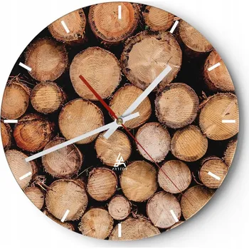 Hodiny Nástěnné hodiny do kuchyně 30x30 Dřevěné Hodiny na skle do obýváku Loft Tiché