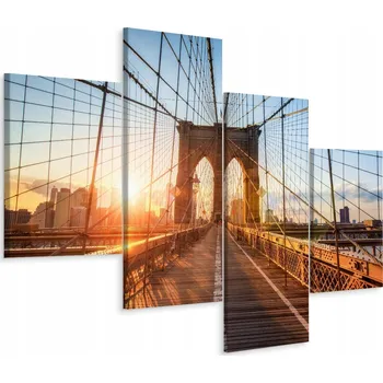 Obraz Čtyřdílný obraz Brooklynský most Bridge 3D 80x50