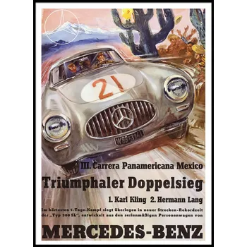 Obraz Plakát SPORT MERCEDES BENZ bez rámu 29,7 x 42 cm