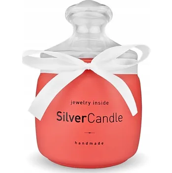 Svíčka VONNÁ SVÍČKA SILVER CANDLE RUČNÍ VÝROBY MELOUNOVÁ BIŽUTERIE NÁHRDELNÍK