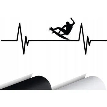 Samolepicí dekorace na vozidlo SAMOLEPKA PULS Linie Života SURFING surfování 22x9