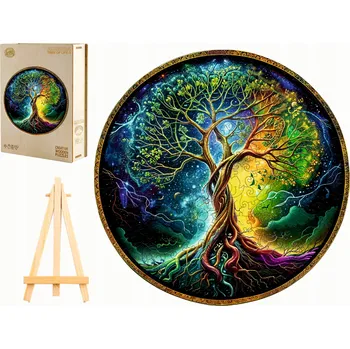 PUZZLE DŘEVĚNÉ VELKÉ 280 DÍLKŮ STROM ŽIVOTA V DŘEVĚNÉ KRABIČCE