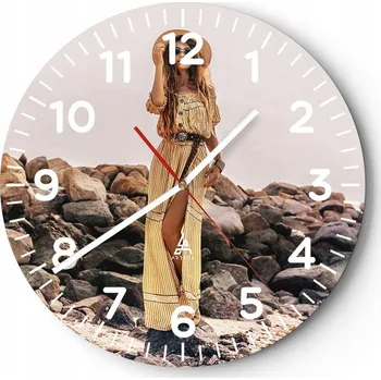 Hodiny Nástěnné hodiny do obýváku 40x40 Krásné Kulatý hodiny na skle Loft Tiché