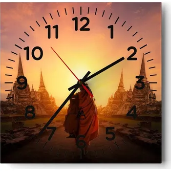 Hodiny Nástěnné hodiny do obýváku 40x40 Thajsko Bezhlučné Hodiny na skle Tiché