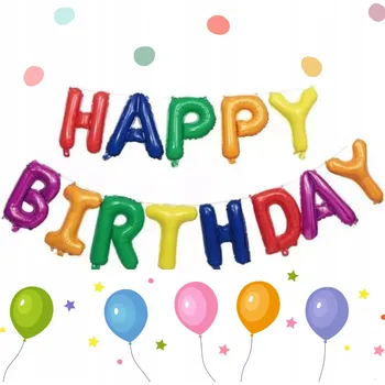 Balónek Balónky písmena Happy Birthday dekorace na narozeninovou oslavu sada balónků