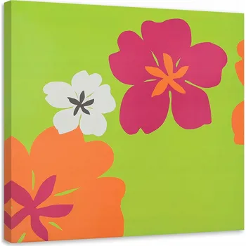 Obraz OBRAZ NĚKOLIK KVĚTŮ NA ZELENÉM POZADÍ 60x60
