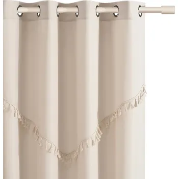 Obraz Hotový závěs do obýváku na kroužcích 140x250 Chloe béžový světlý