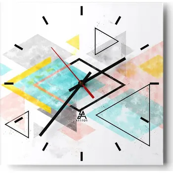 Hodiny Velké nástěnné hodiny na zeď 40x40 Světlé skleněné hodiny Čtvercové Tiché