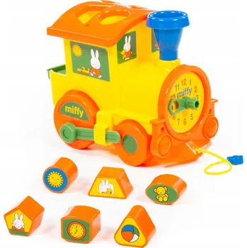 ostatní stavebnice Polesie 80585 Logická lokomotiva "Miffy" s 6 kostkami Č. 1 v krabici