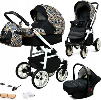 Kočárek Dětský kočárek 3v1 BabyLux Colorlux - sporťák, hluboká korba, autosedačka