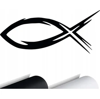 Samolepicí dekorace na vozidlo SAMOLEPKA Grafika na Auto RYBA Křesťanství Katolík Ježíš 14x6