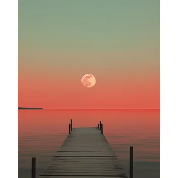 Plakát Plakát Měsíc nad vodou bez rámu 40 x 50 cm