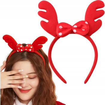 Vánoční dekorace Vánoční červená čelenka sobí parohy na Vánoce a svátky