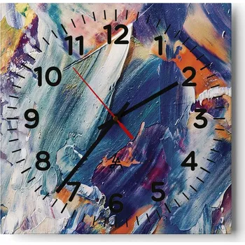 Hodiny Nástěnné hodiny do obýváku 40x40 Abstrakce Tiché hodiny Skleněné hodiny Bez hlučnosti