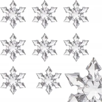 Vánoční dekorace SADA 9 ks KŘIŠŤÁLOVÝCH OZDOB NA STROMEČEK, VÁNOČNÍ ZÁVĚS, DIAMANTOVÁ SNĚHOVÁ VLOČKA VÁNOČNÍ KOULE