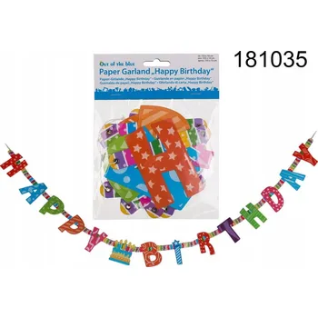 Papírová girlanda Happy Birthday narozeninový banner