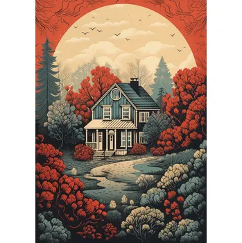 Plakát Plakát Rustikální idylka bez rámu 21 x 29,7 cm