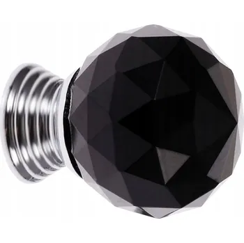 NÁBYTKOVÁ ÚCHYTKA - KŘIŠŤÁLOVÁ briliant ČERNÁ 30 mm