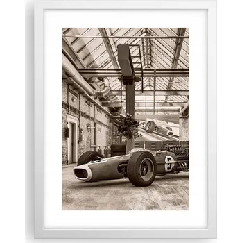 Obraz Obraz plakát v bílém rámu do obýváku 30x40 Formule 1 plakáty na zeď