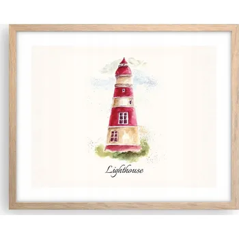 Obraz Obraz plakát na zeď v rámu světlý dub 50x40 lucerna foto do obýváku