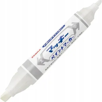 ZEBRA Olejový marker Mckie Bold, oboustranný, bílý